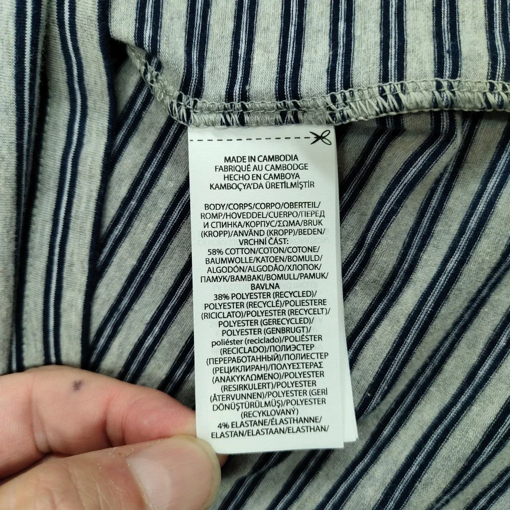 Polo Ralph Lauren Performance Polo Shirt Mens XL Gray Stripe Pocket Stretch